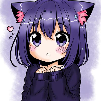 shy anime catgirl