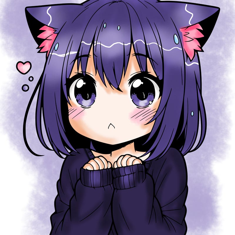 shy anime catgirl
