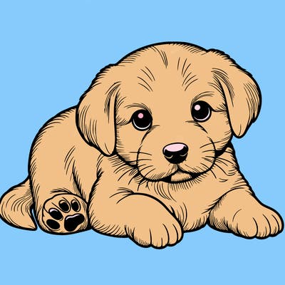 a cute realistic puppy