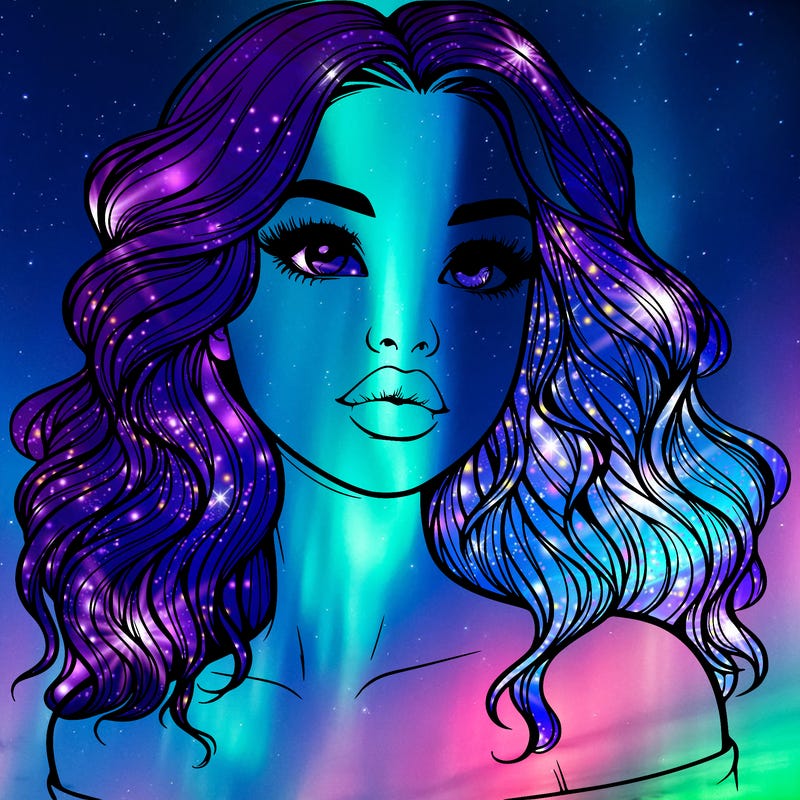 realistic girl with wavy hair and lips