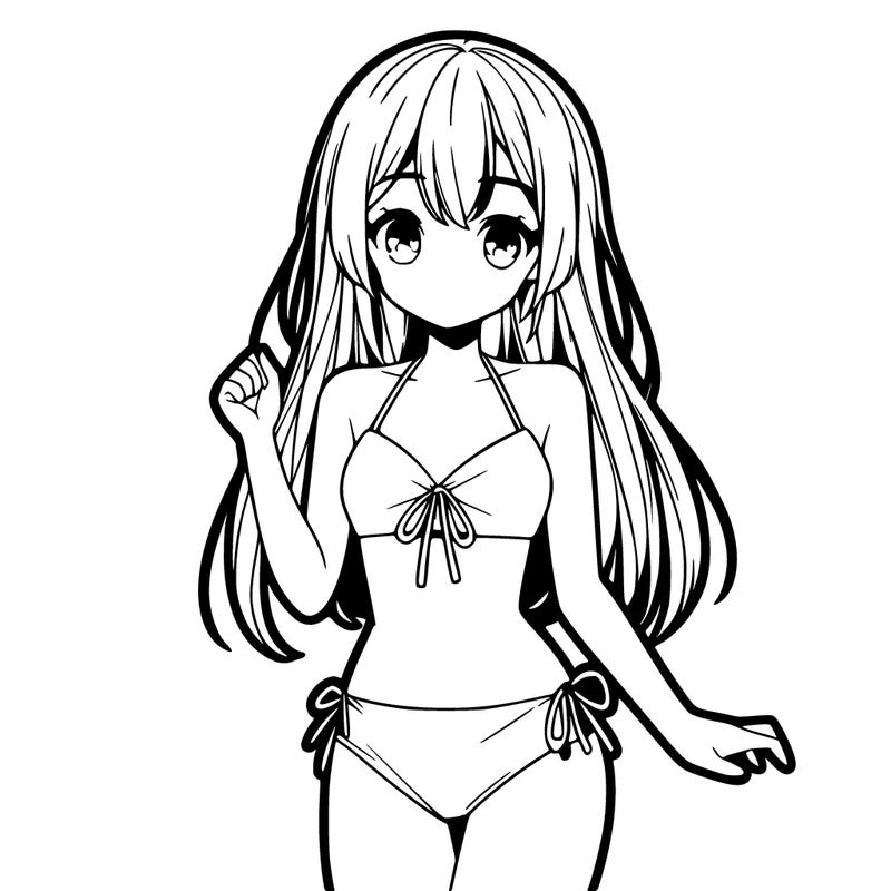 manga girl swimsuit