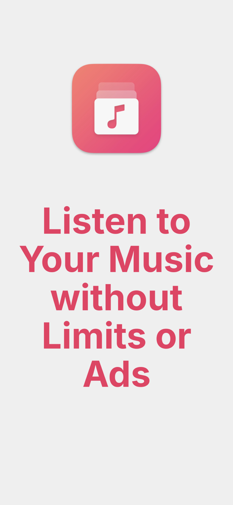 Ícone do aplicativo Evermusic Pro com o texto Ouça Sua Música sem Limites ou Anúncios