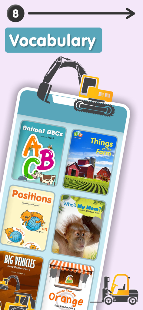 A collection of educational vocabulary books for kindergarten reading and phonics