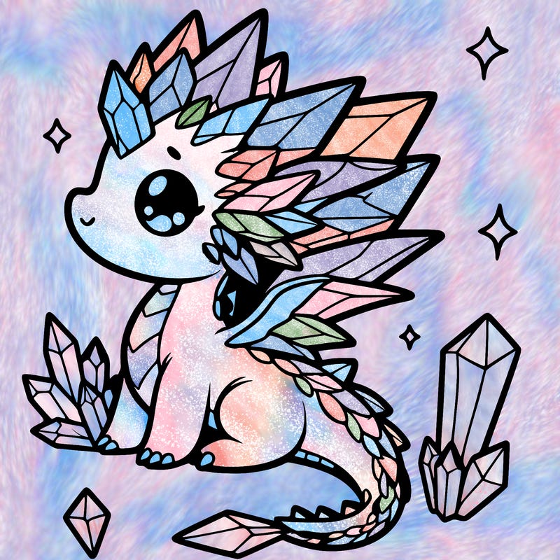 little cute crystal dragon