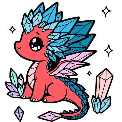 little cute crystal dragon