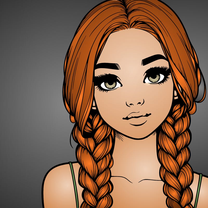 realistic girl with braids