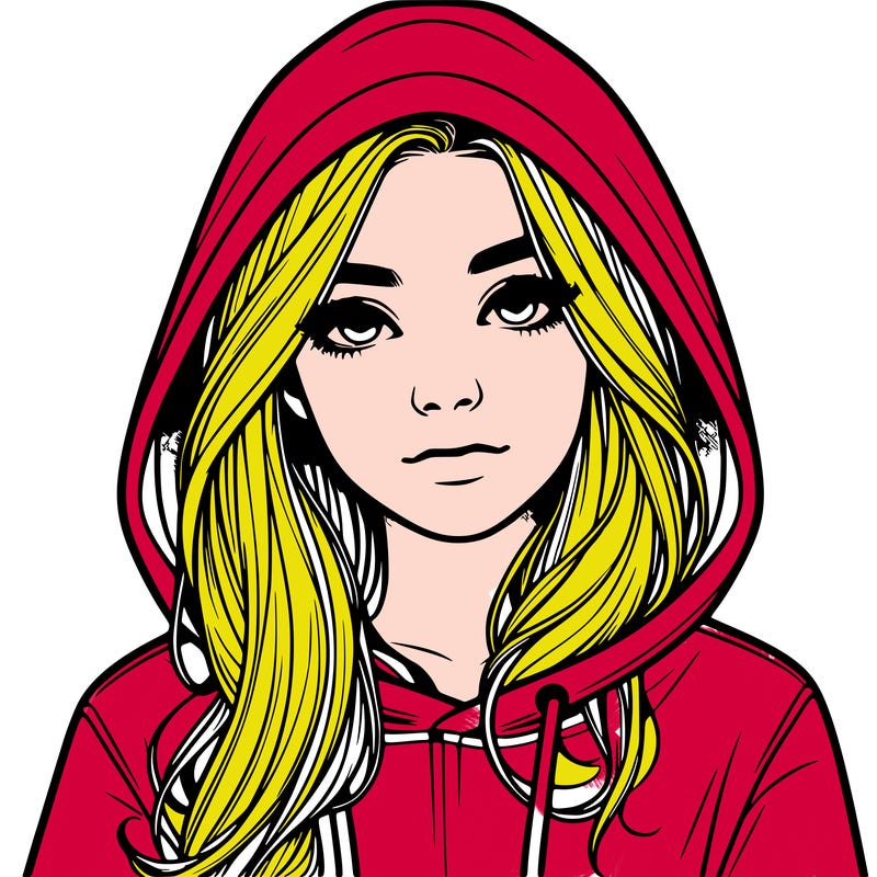 realistic girl with a hoodie