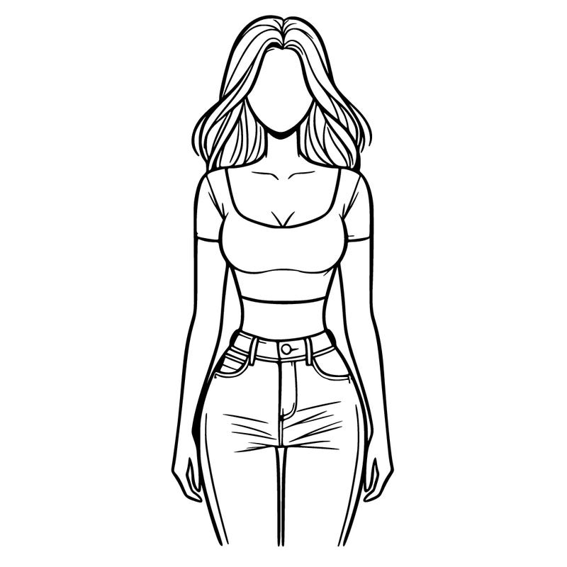 woman with jeans and top