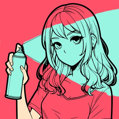 a realistic girl spray paint