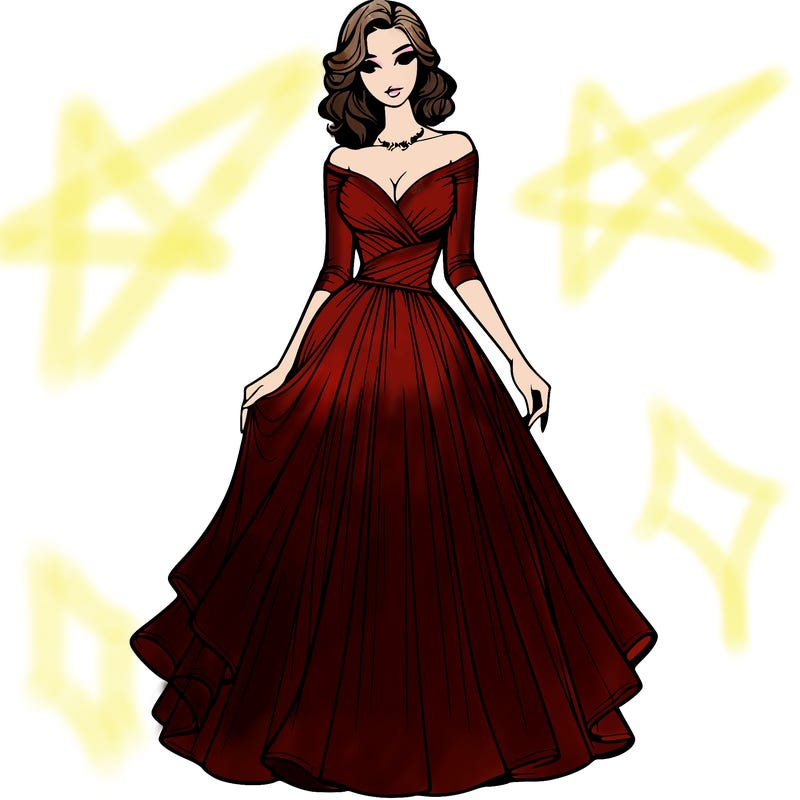 realistic woman in a beautiful dress