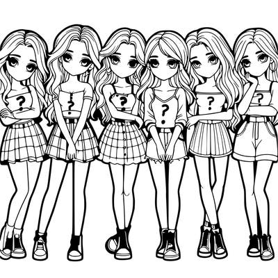 a group of girls realistic