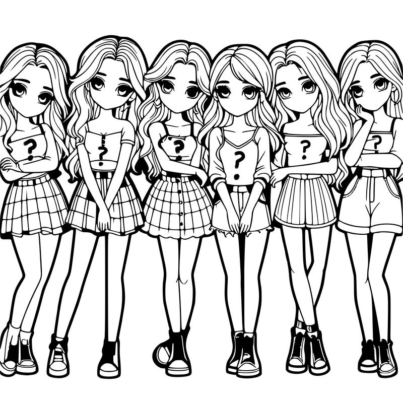 a group of girls realistic