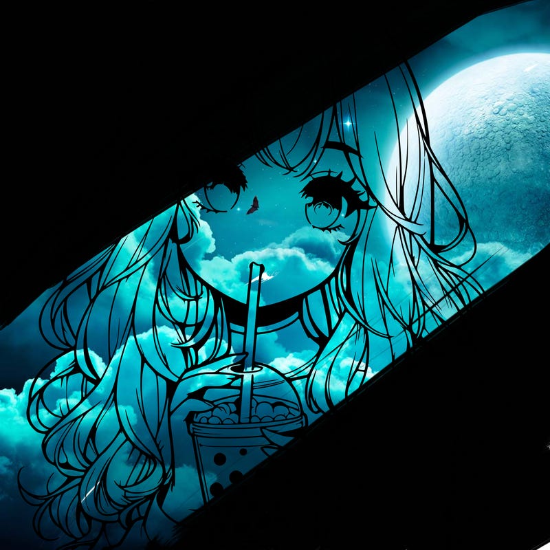 realistic girl drink a boba