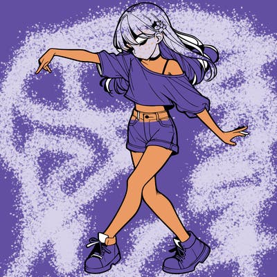 realistic girl danceing