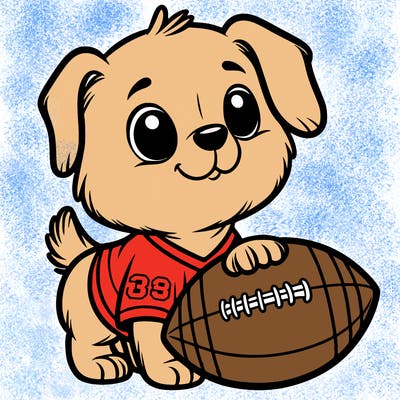 dog in a football