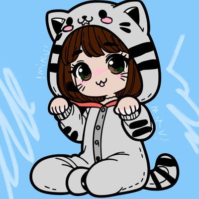 girl in a cat onesie