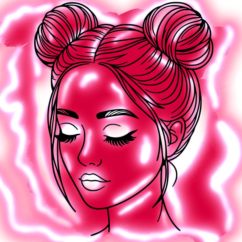 woman with hair buns