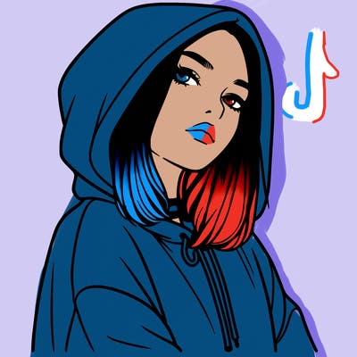a realistic girl in a hoodie