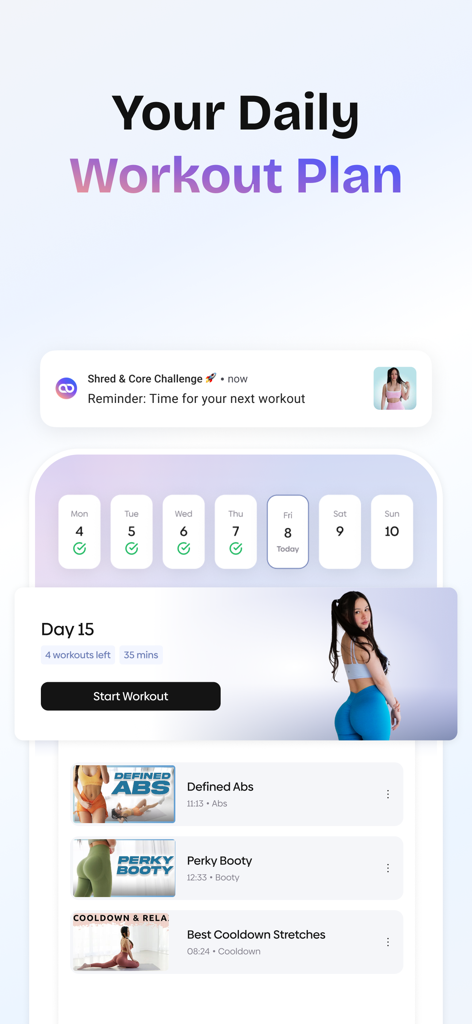 Core: Fitness & Nutrition - Core fitness app daily workout plan and weekly schedule by Chloe Ting