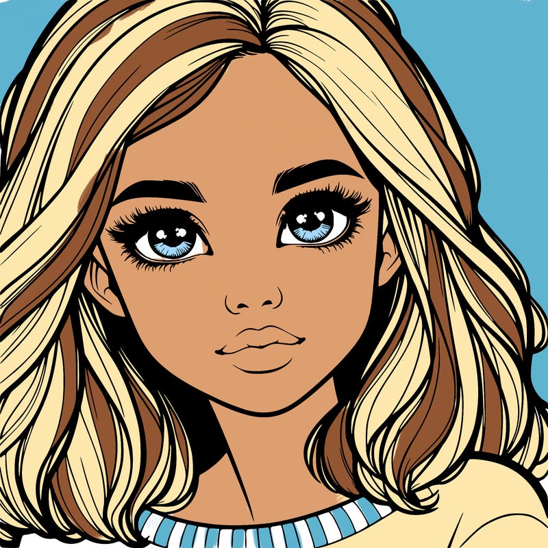 realistic girl whith cute eyes