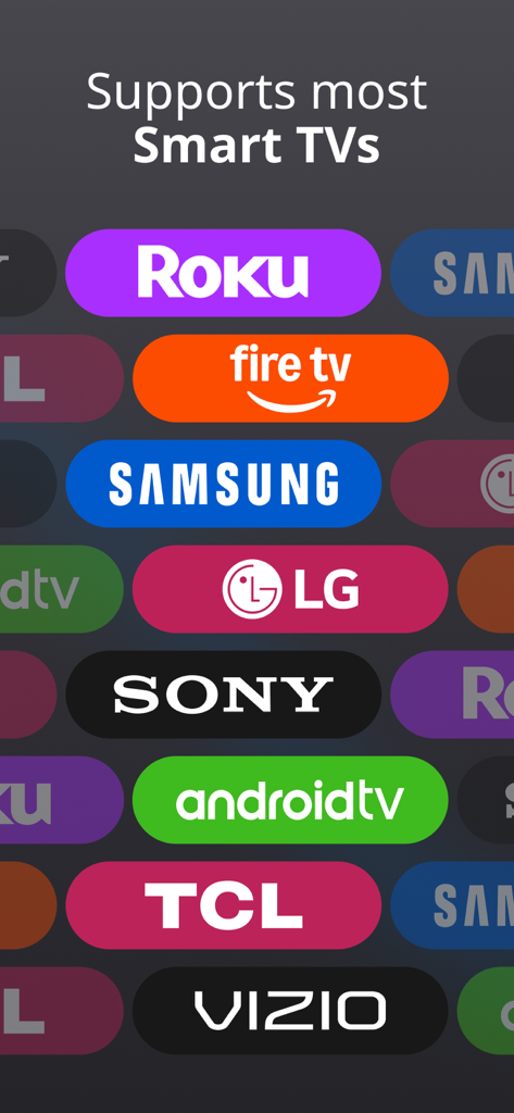 Remote Control for TV: iMote - Une liste de logos de marques de téléviseurs intelligents populaires pris en charge par l'application de télécommande universelle iMote