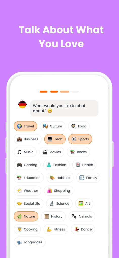 Learn German - Deutsch Mentor - Screen showing a variety of chat topics for learning German with an AI mentor.