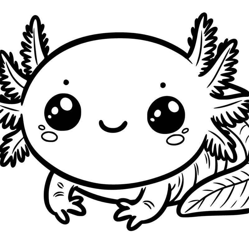 axolotl with big eyes happy smile wiggly gills