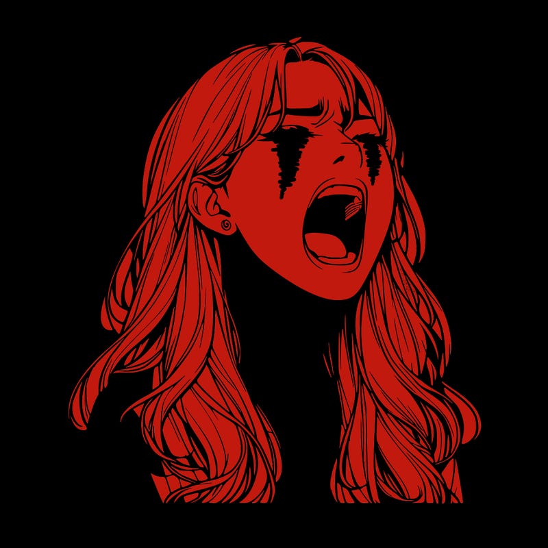 screaming realistic, girl