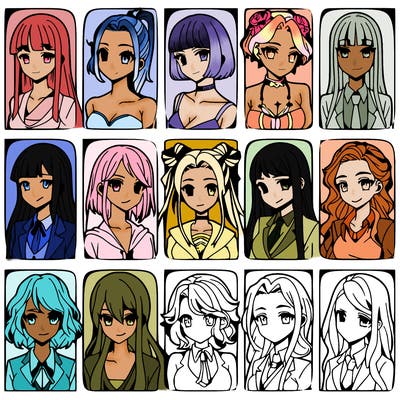 girls that look diffrent anime