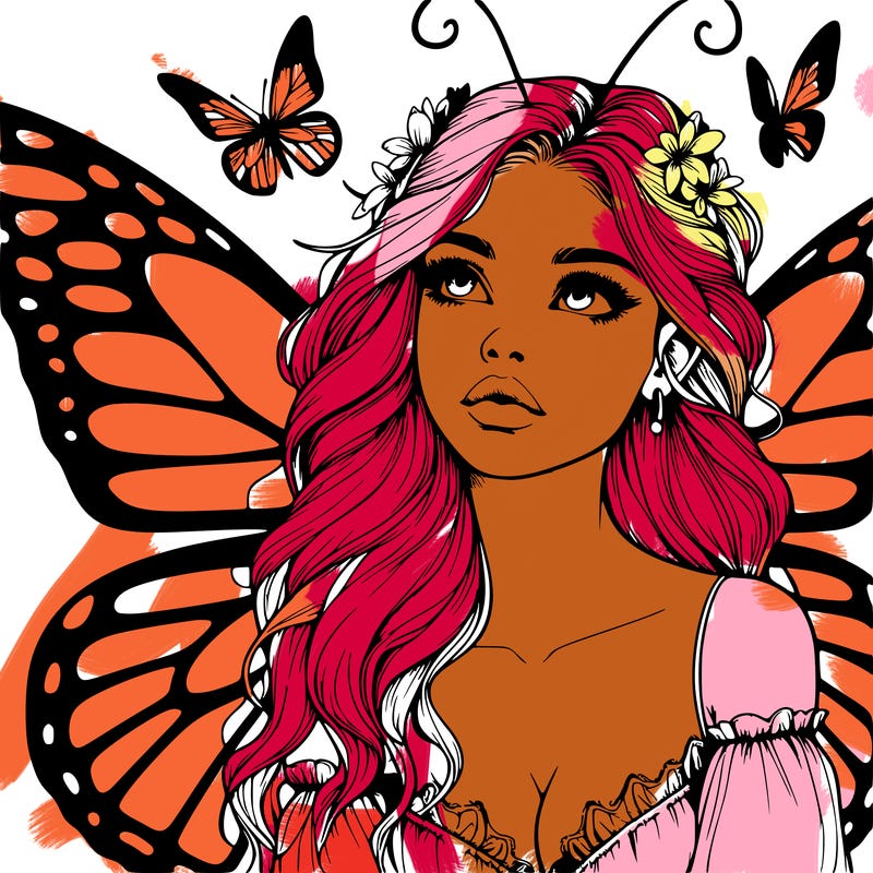 butterfly fairy realistic girl