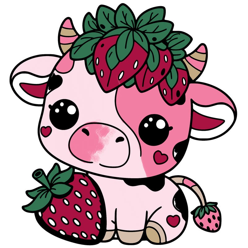 cute strawberry cow