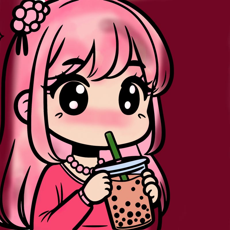 girl drinking boba