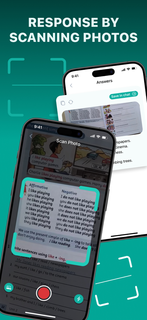 Homework Solver Chat AI Helper - Aplicación de resolución de tareas IA escaneando un libro de texto en busca de respuestas