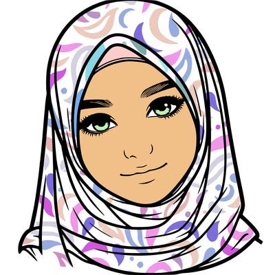 realistic girl with hijap