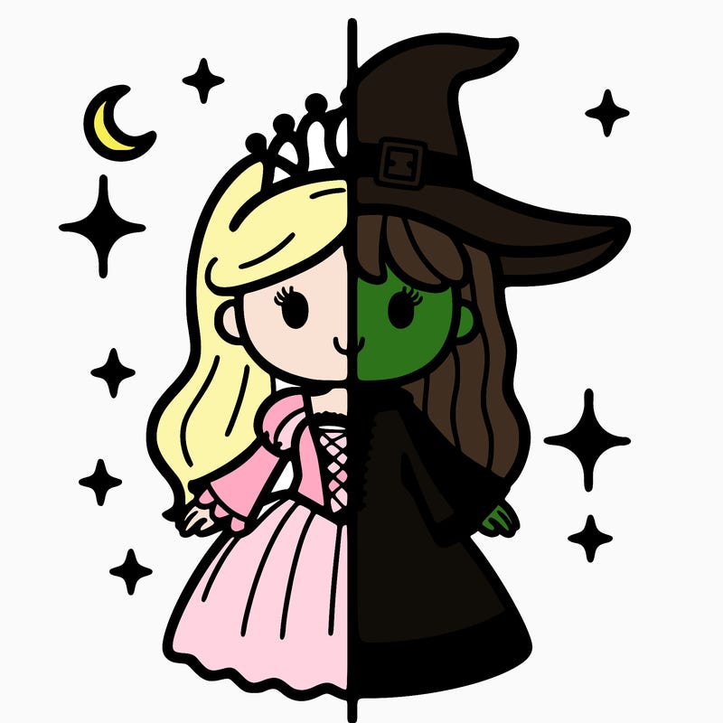 split princess and witch