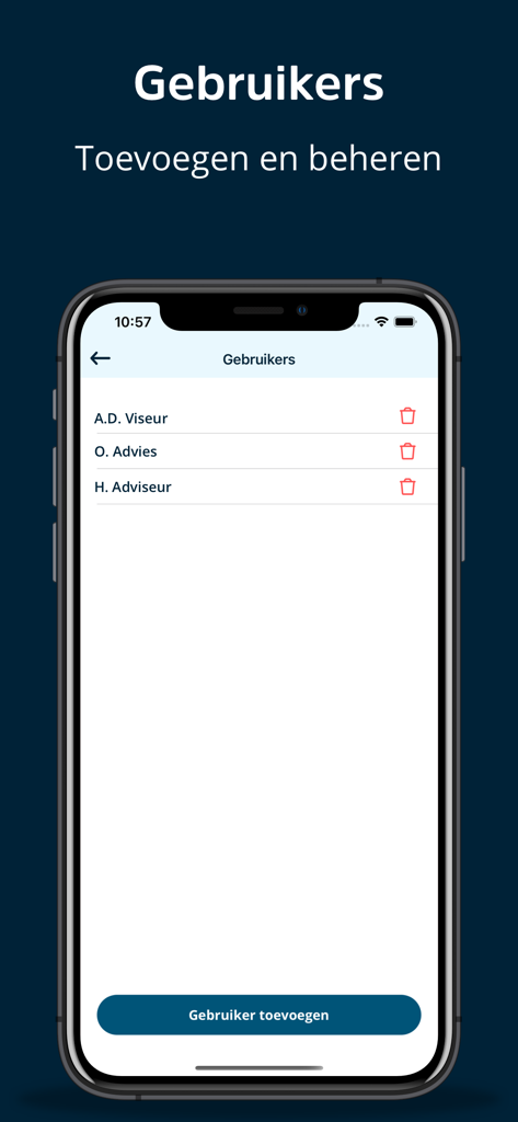 MijnKantoor BLG Wonen - MijnKantoor BLG Wonen app screen for managing and adding users