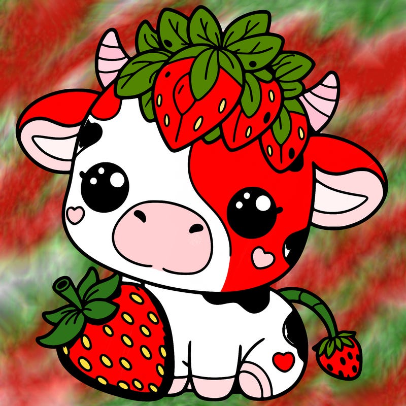 cute strawberry cow