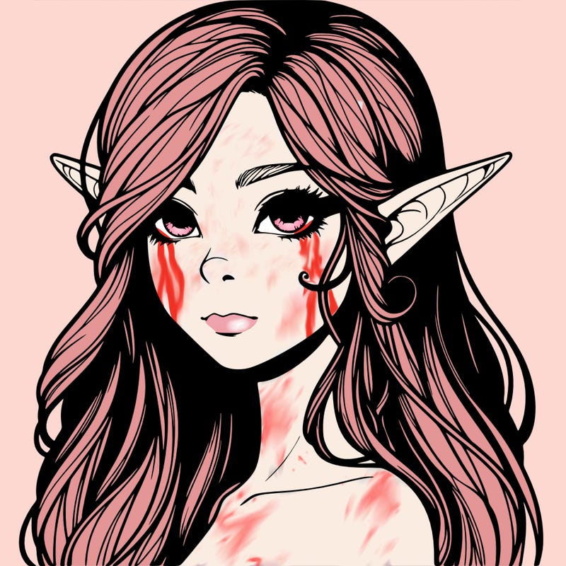 elf girl realistic dark fantasy