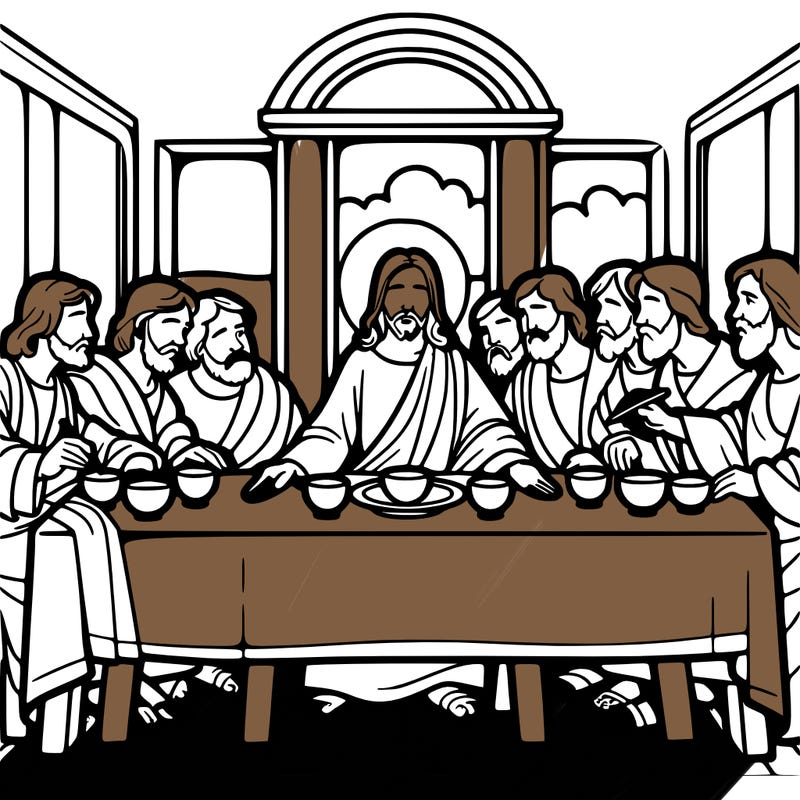 jesus shares the last supper with twelve apostles