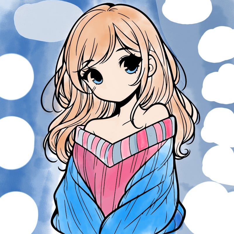 shy pretty girl wearing a sweater that is falling off one shoulder portrait