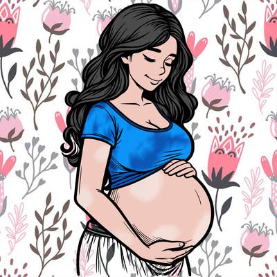 woman heavily pregnant realistic