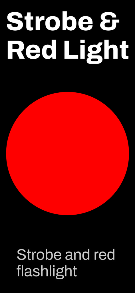 Reading Light Glowow - Red strobe and flashlight feature in the Reading Light Glowow app