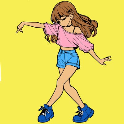 realistic girl danceing