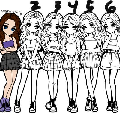 a group of girls realistic