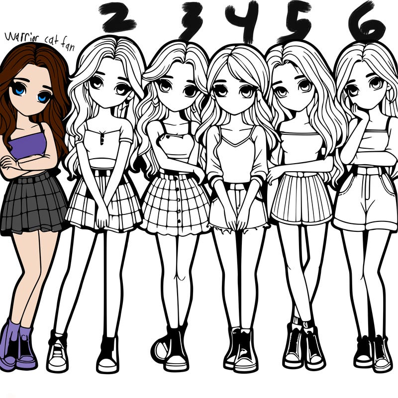 a group of girls realistic