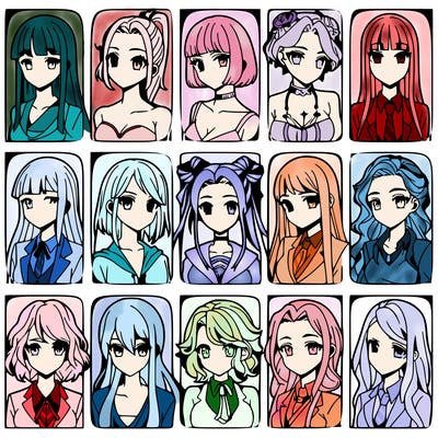 girls that look diffrent anime