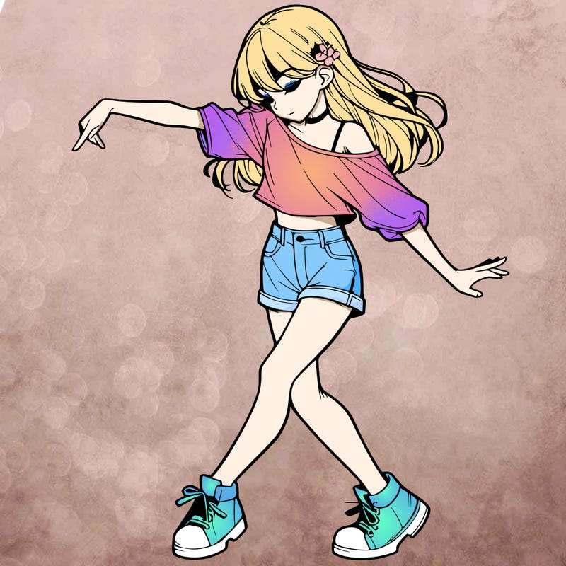 realistic girl danceing