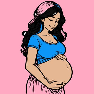 woman heavily pregnant realistic