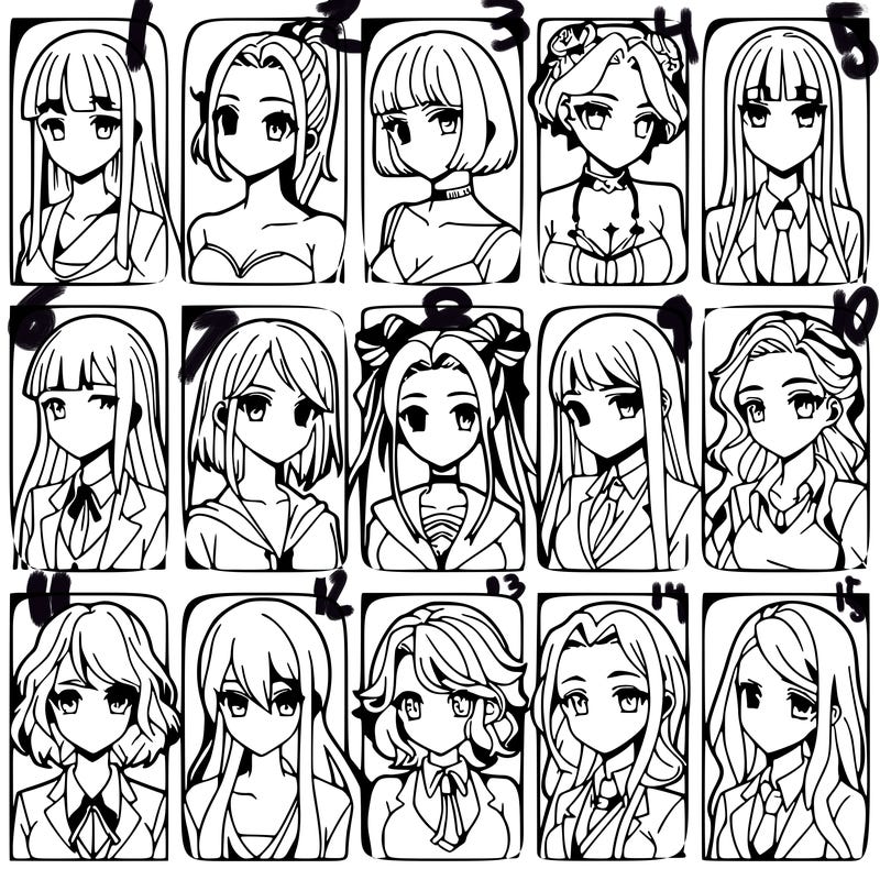 girls that look diffrent anime