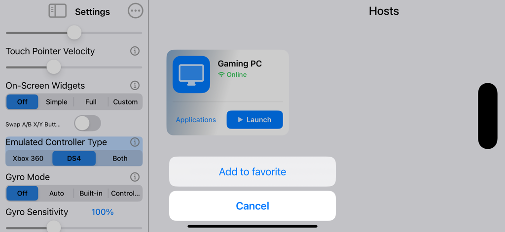 VoidLink - Extreme - VoidLink Extreme interface showing advanced controller settings and an online PC host connection.